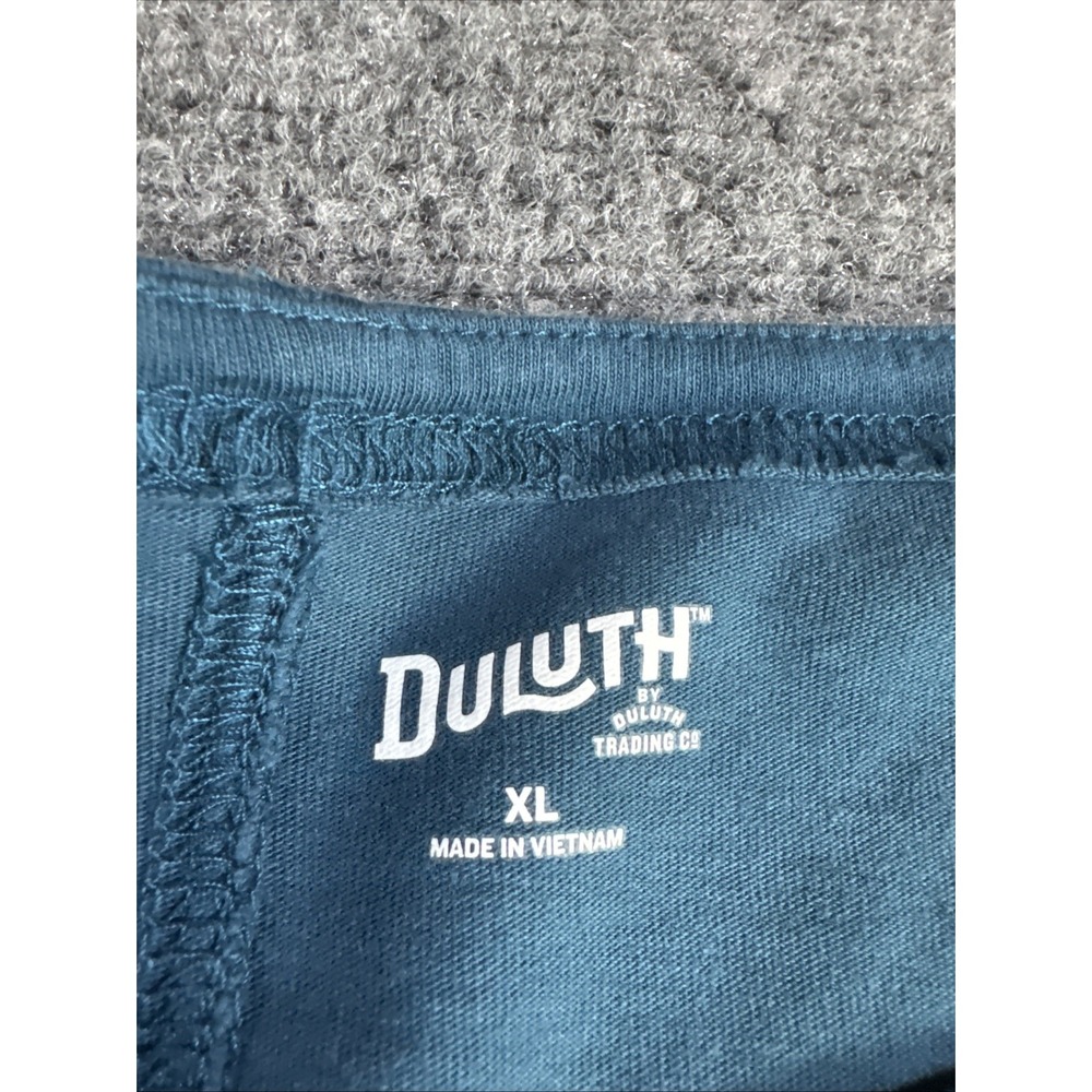 Duluth Trading Co Men's Shirt Teal XL 3/4 Sleeve Crew Neck - Picture 2 of 6